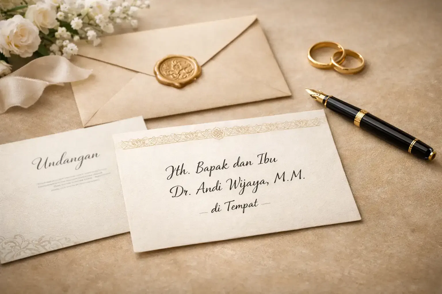 penulisan nama di undangan pernikahan