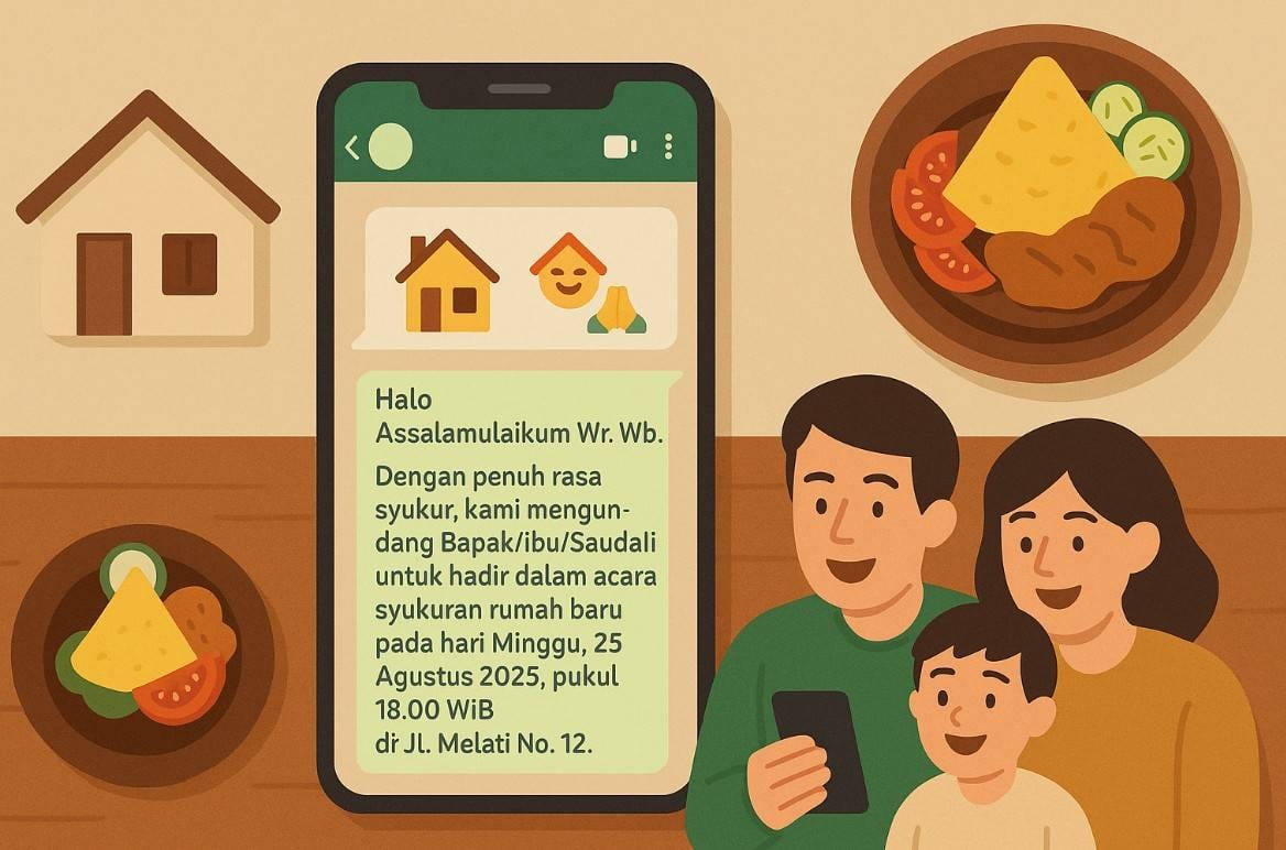 Contoh Undangan Syukuran Rumah Lewat WA yang Simpel, Hangat, dan Cocok untuk Grup Keluarga & Tetangga