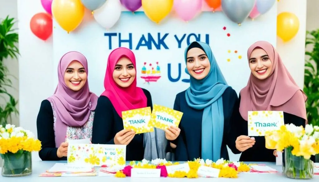 menyampaikan terima kasih setelah acara