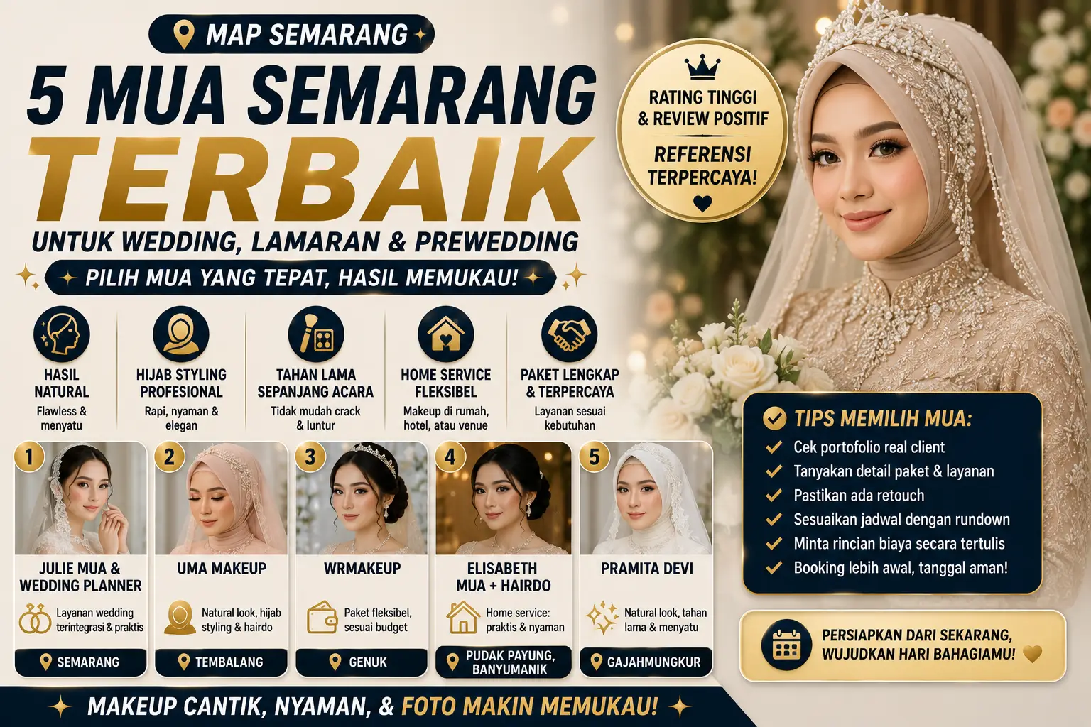 Cari MUA Semarang? Ini 5 Pilihan Wedding yang Banyak Dipuji